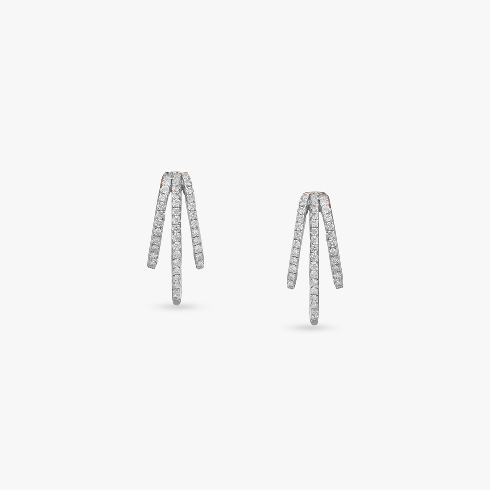 Triple Gleam Diamond Stud Earrings,,hi-res image number null