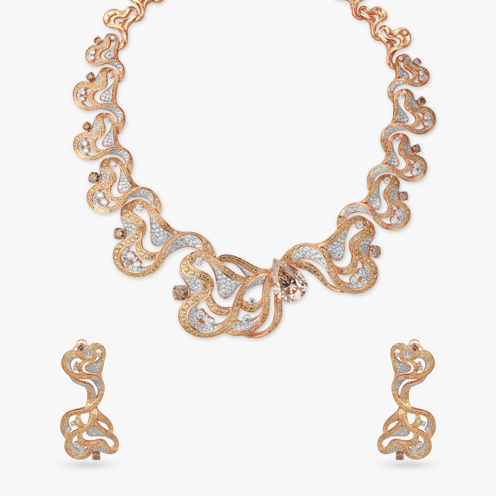 Mirage Flow Diamond Necklace Set,,hi-res image number null
