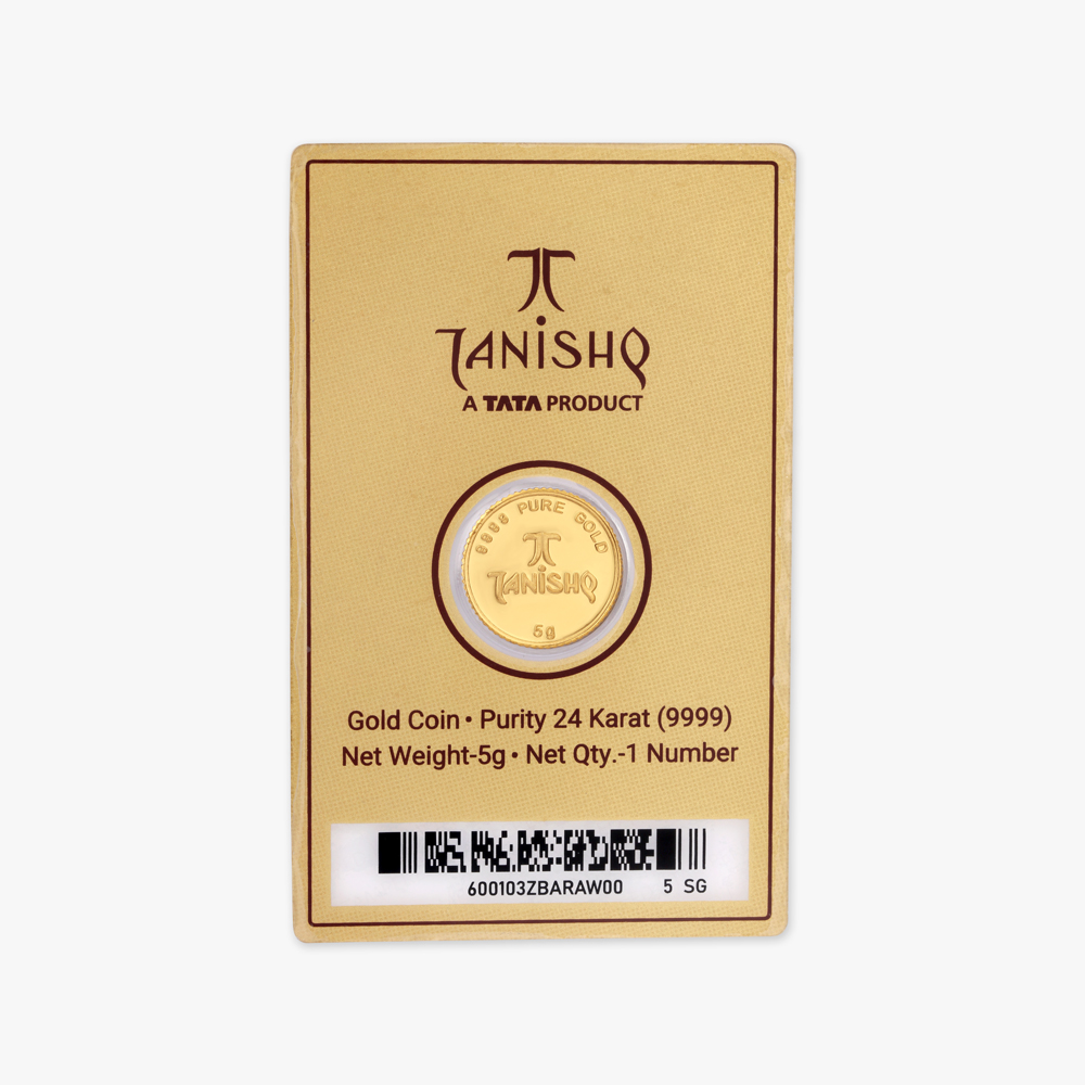 5 gram 24 Karat Gold Coin with Ganesha Motif,,hi-res image number null