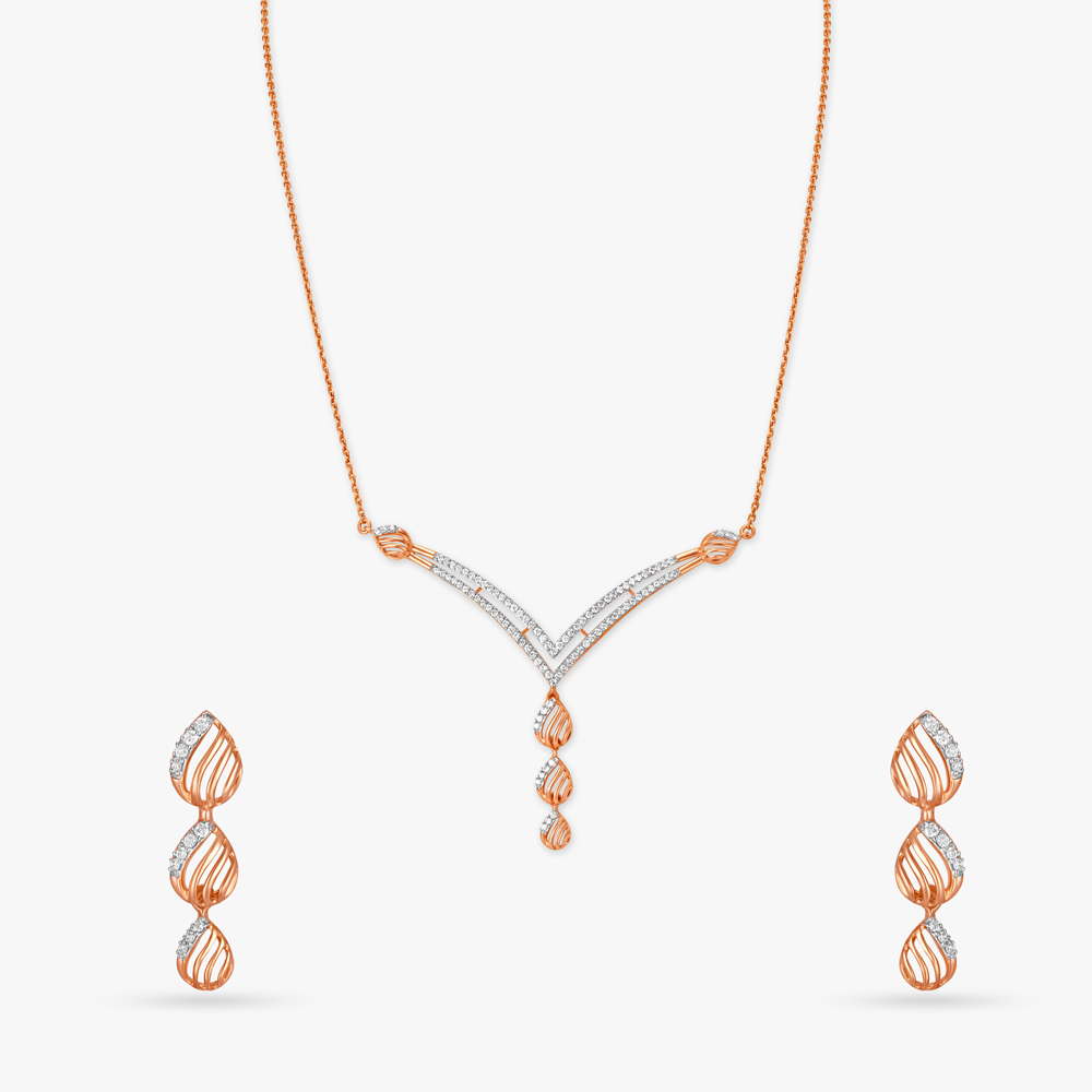 Delicate Diamond Necklace Set,,hi-res image number null