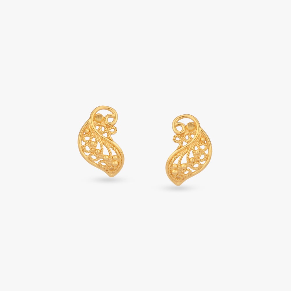 

Petite Paisley Gold Stud Earrings