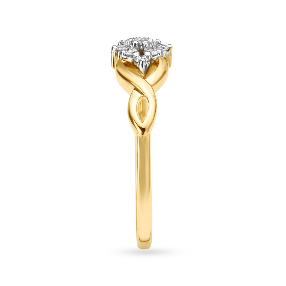 Modern Floral Pattern Diamond Finger Ring,,hi-res image number null