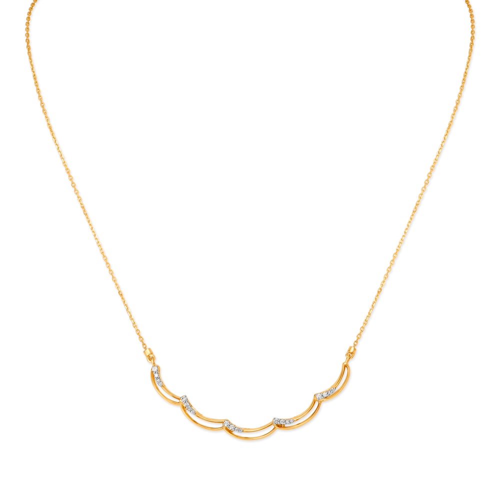 14kt Yellow Gold Stylish Diamond Necklace,,hi-res image number null