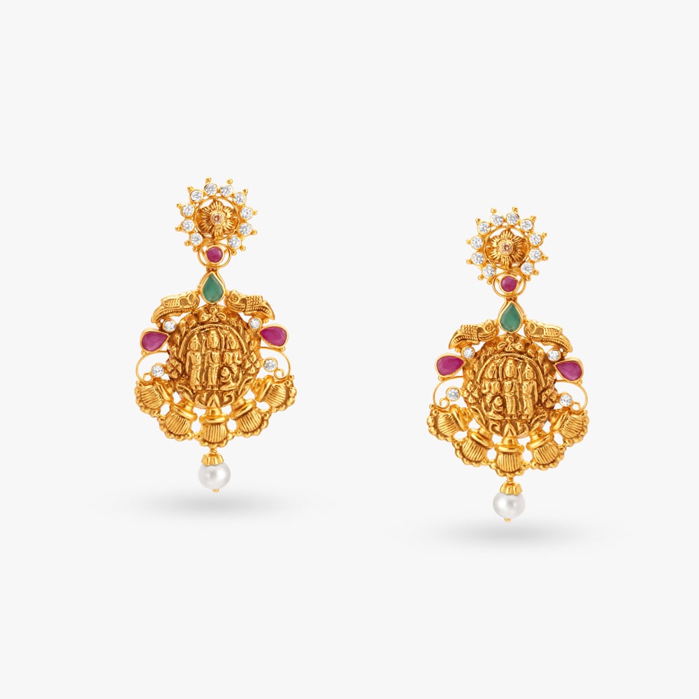 Divine Gold Drop Earrings,,hi-res image number null