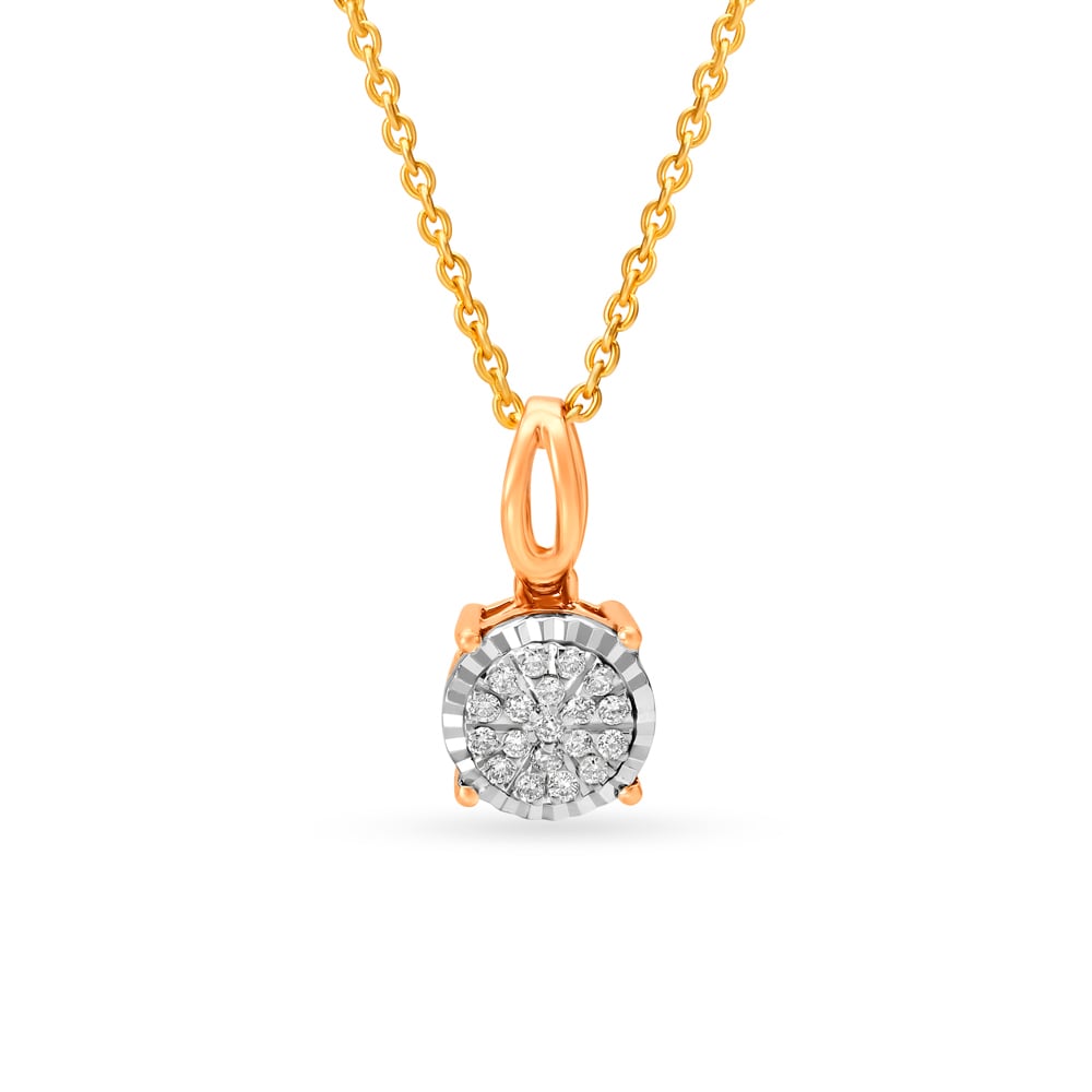 Dainty Diamond White and Rose Gold Pendant,,hi-res image number null