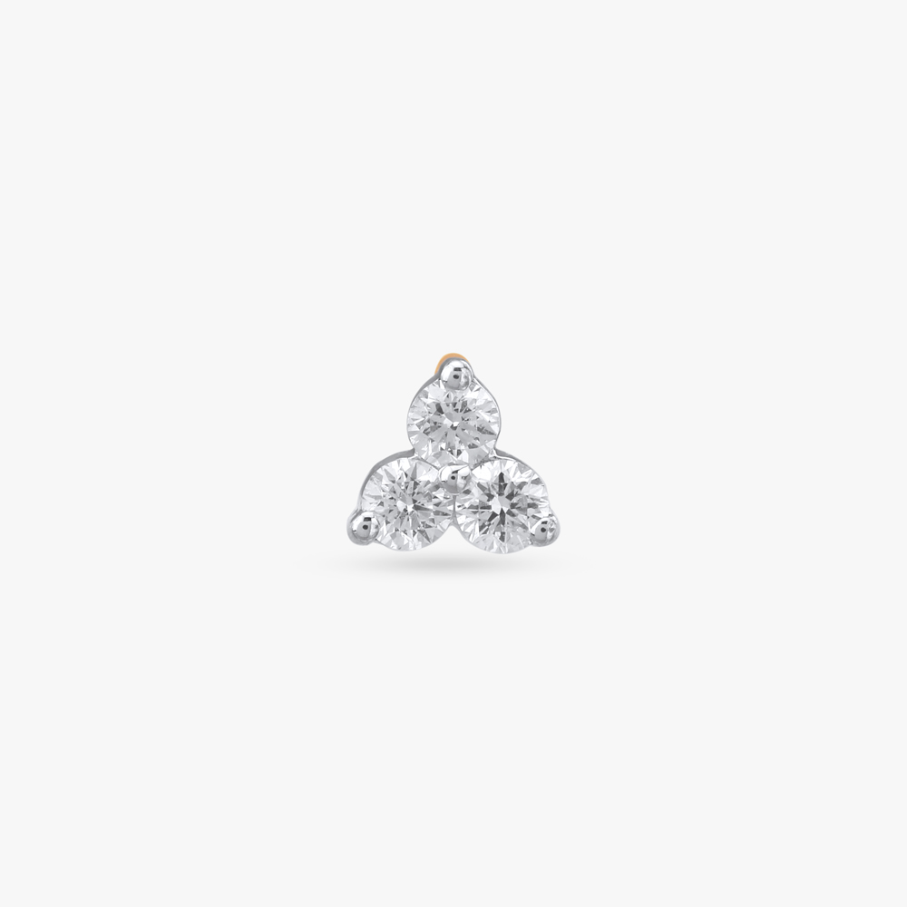 Triangle Gleam Diamond Nose Pin,,hi-res image number null