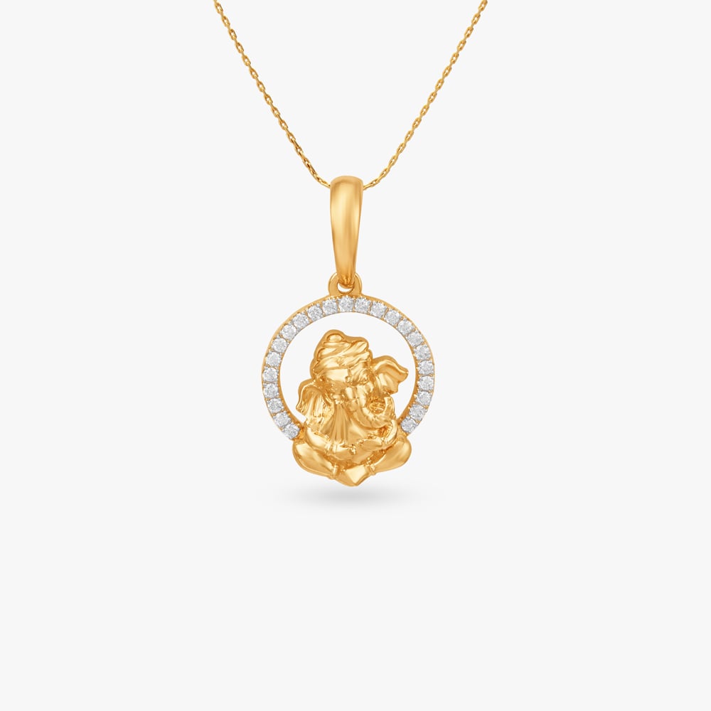 

Ganesha Halo Diamond Pendant