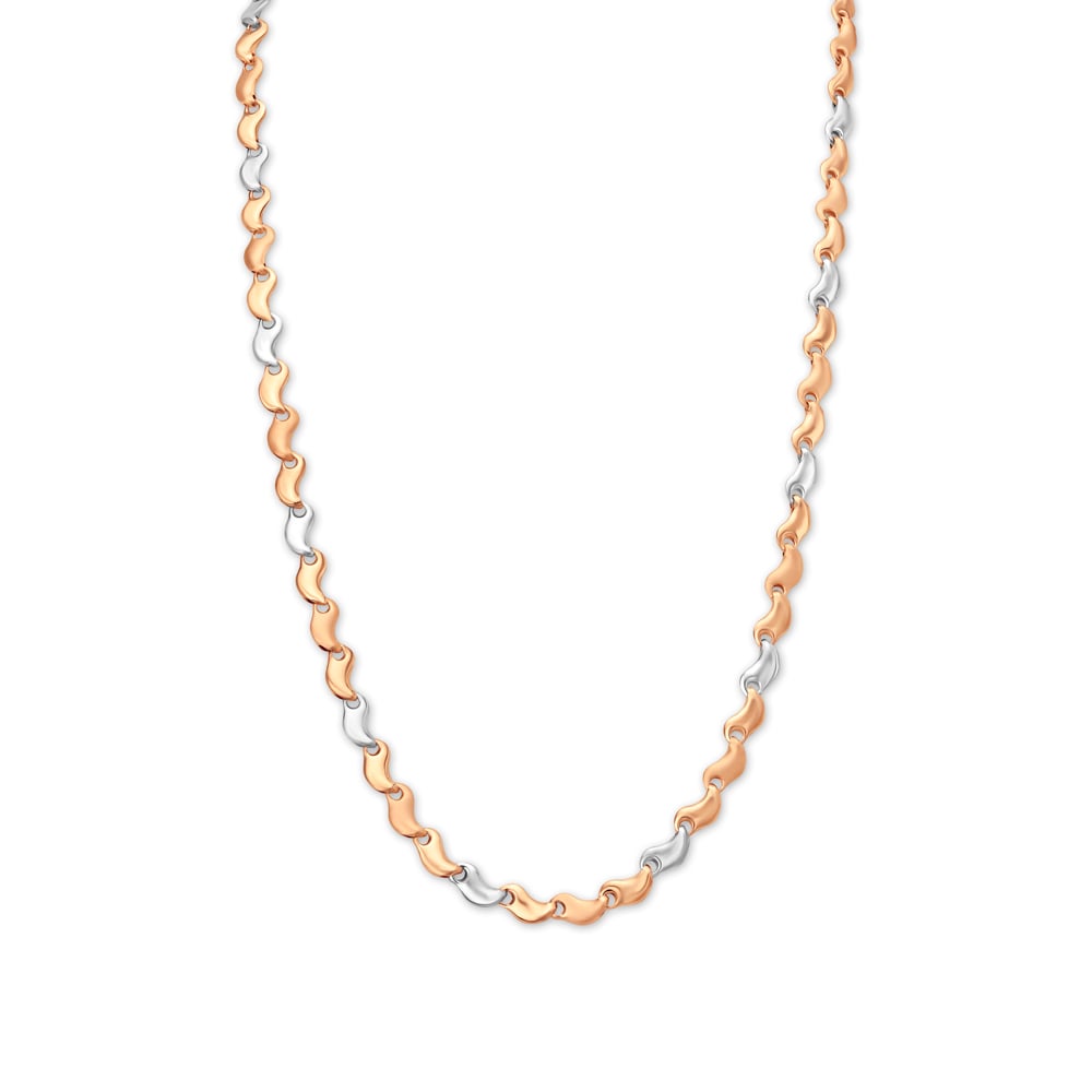 Wavy Link Dual Tone Gold Chain For Men,,hi-res image number null