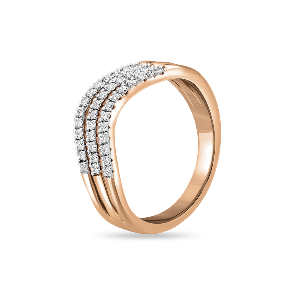 Endearing 18 Karat Rose Gold And Diamond Finger Ring