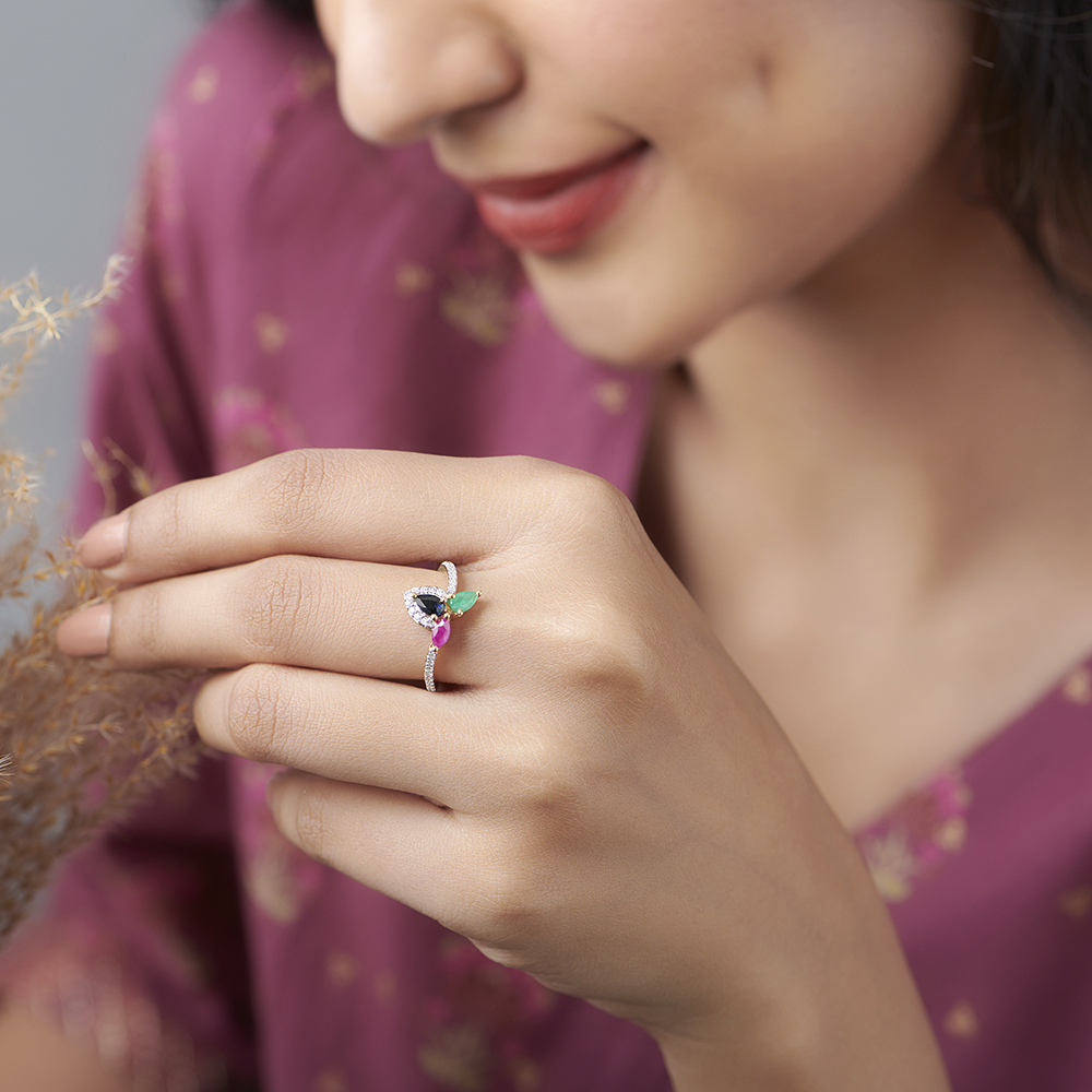 Midnight Bloom Ring,,hi-res image number null