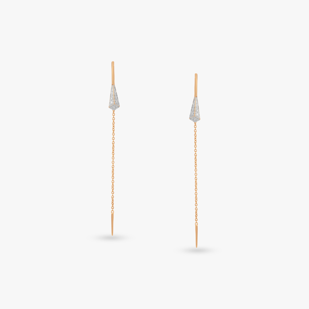 Linear Drift Diamond Drop Earrings,,hi-res image number null