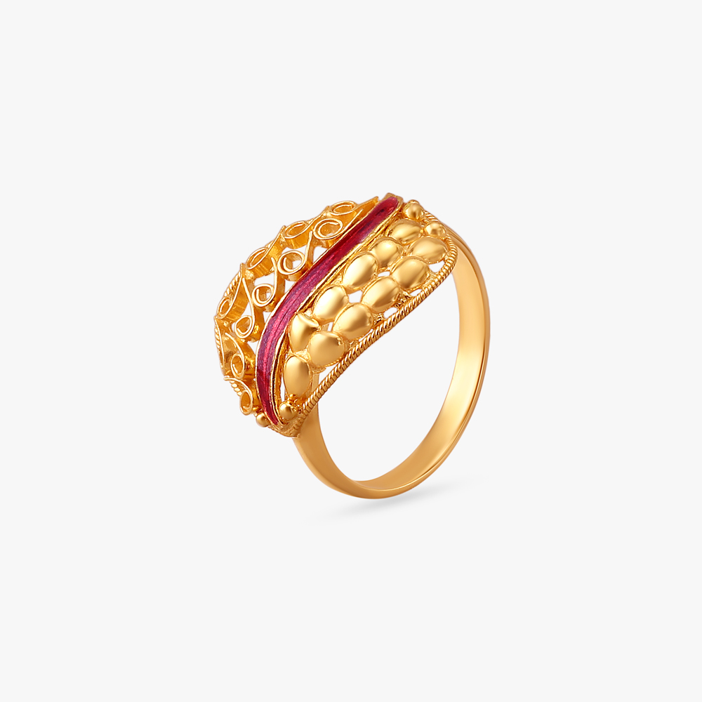 Gleaming Elegance Gold Finger Ring,,hi-res image number null