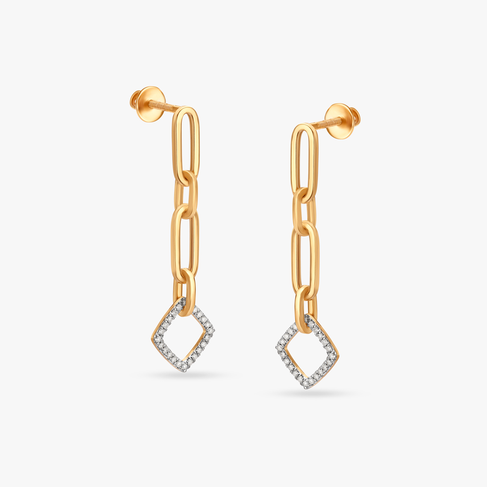 Radiant Links Diamond Drop Earrings,,hi-res image number null