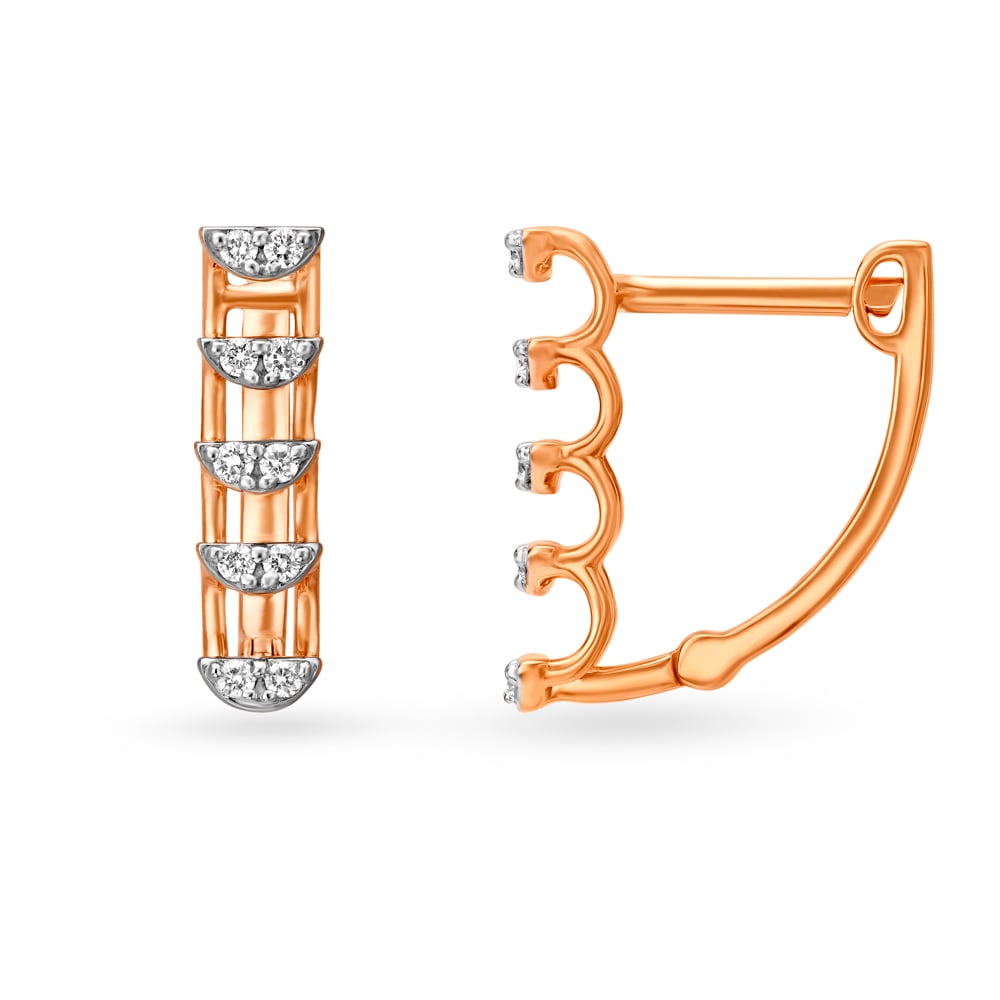 Adorable Dainty Diamond Hoop Earrings,,hi-res image number null