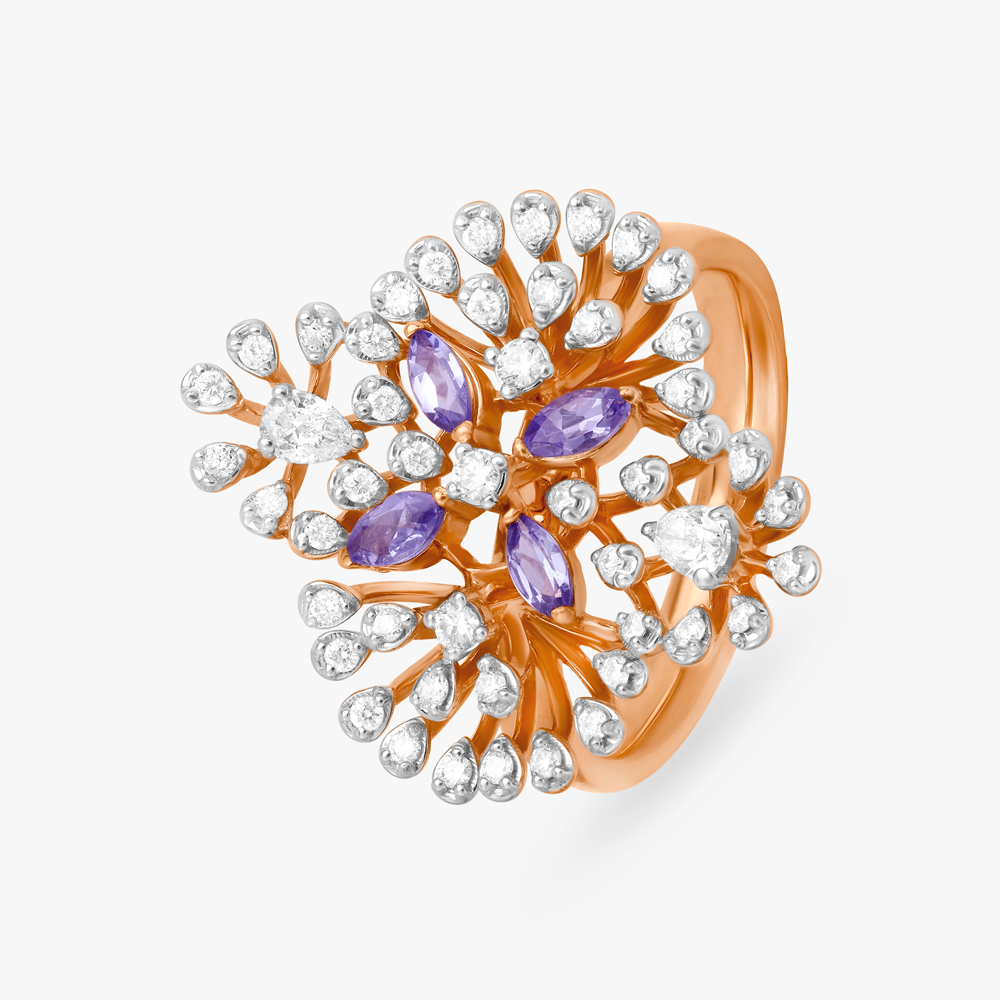 Splash of Elegance Diamond and Tanzanite Ring,,hi-res image number null