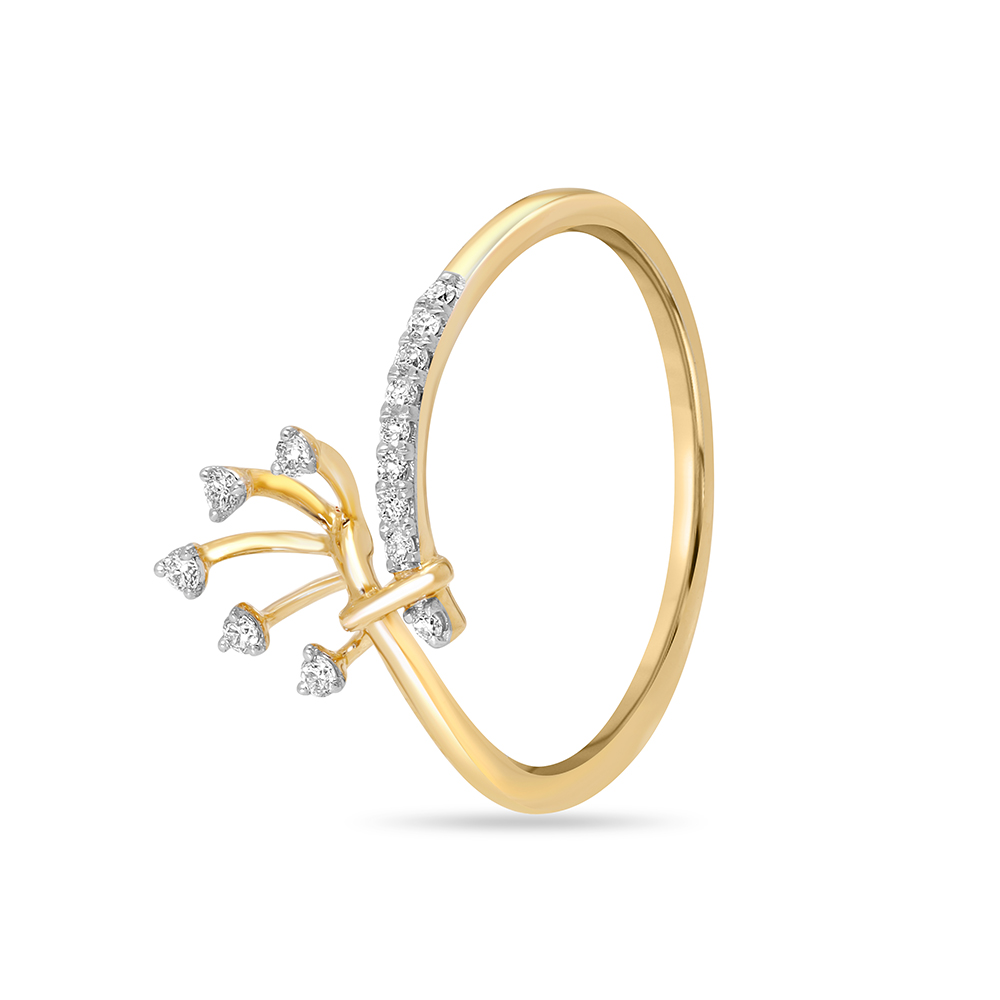14KT Yellow Gold Ethereal Bloom Diamond Finger Ring,,hi-res image number null