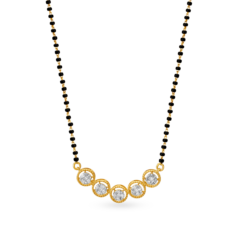 Chic Geometric Diamond Mangalsutra,,hi-res image number null