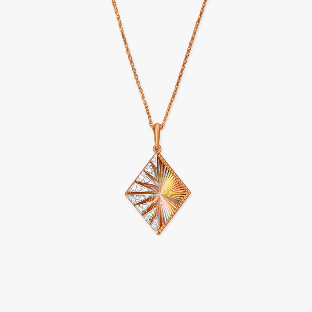 Prism Ray Diamond Pendant with Chain,,hi-res image number null