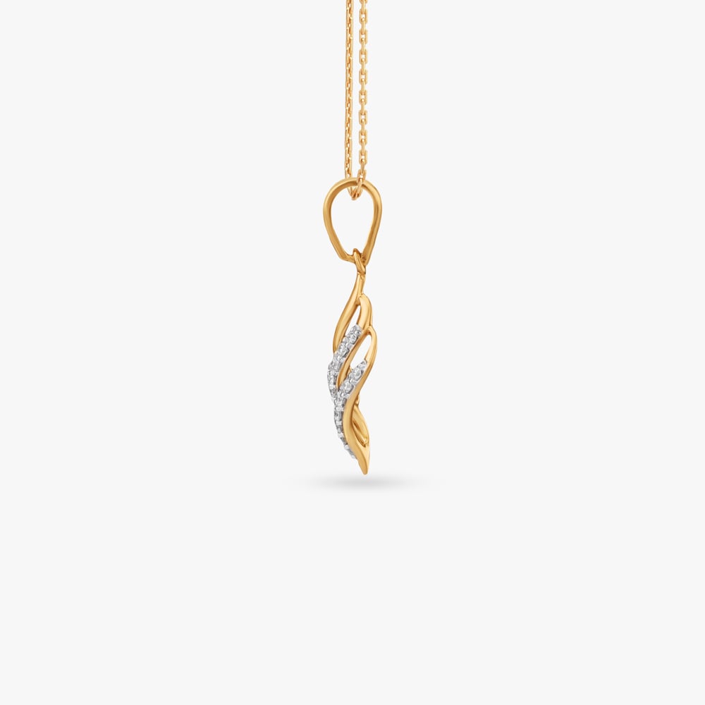 Ribbon Arc Diamond Pendant,,hi-res image number null
