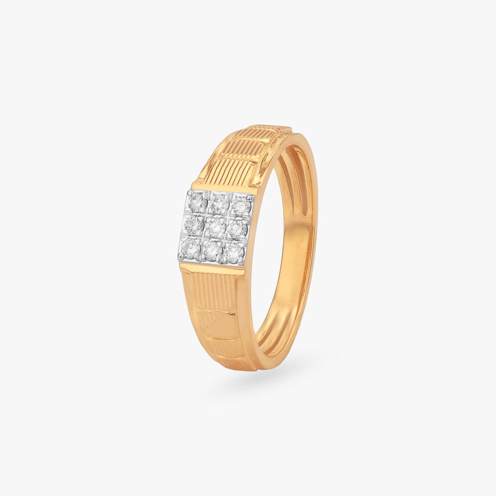 Signature Block Diamond Ring for Men,,hi-res image number null