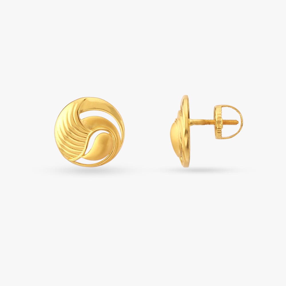 Dignified Gold Stud Earrings,,hi-res image number null