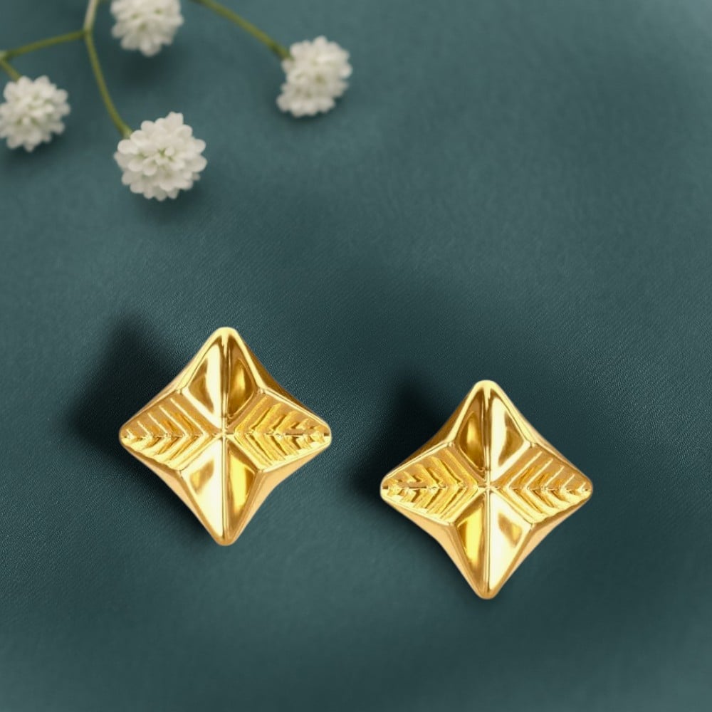 Chic Geometric Gold Stud Earrings,,hi-res image number null