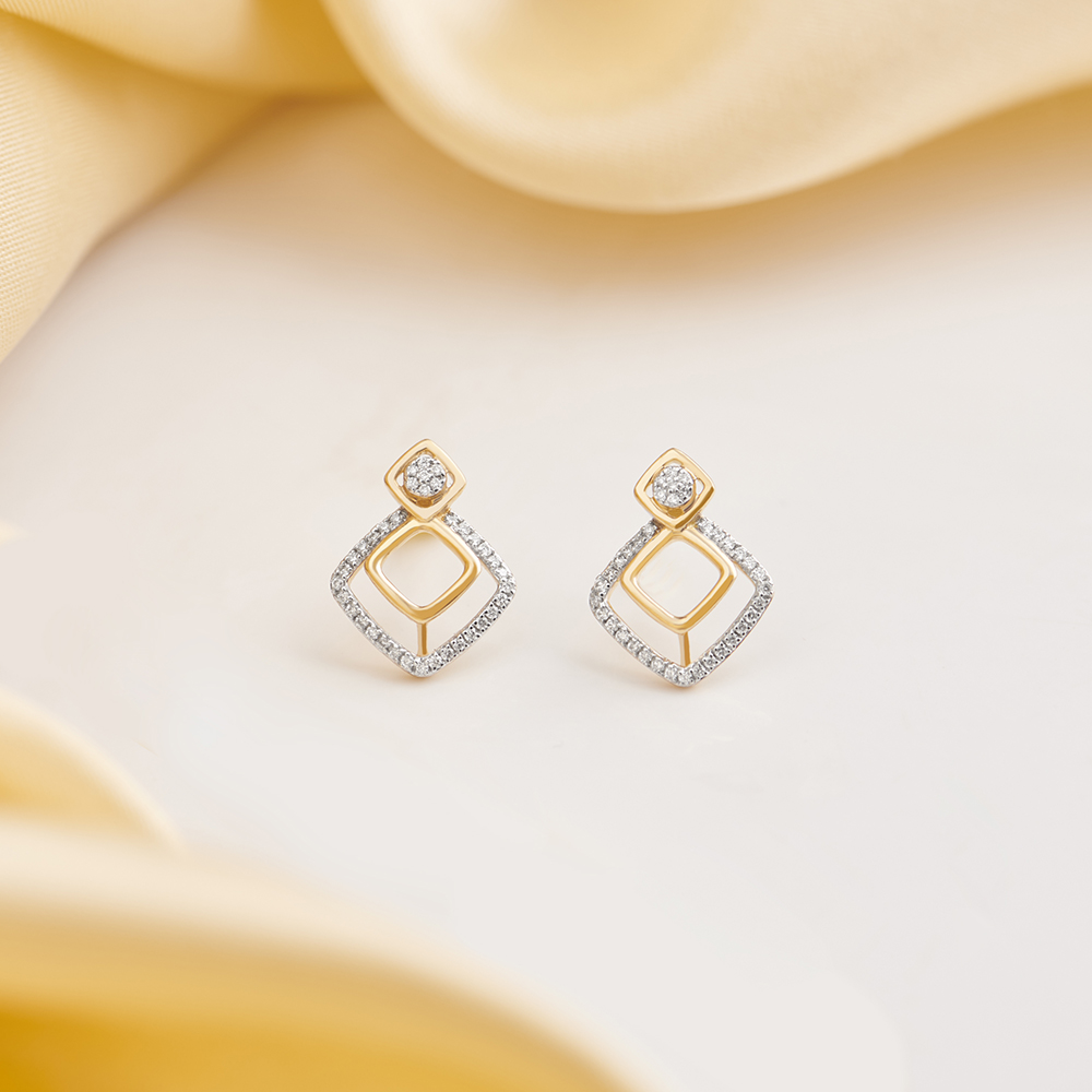 Stunning Geometric Diamond Stud Earrings,,hi-res image number null