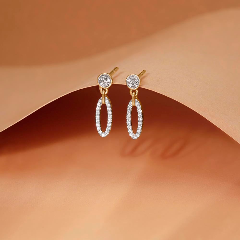 Radiant Loop Diamond Drop Earrings,,hi-res image number null