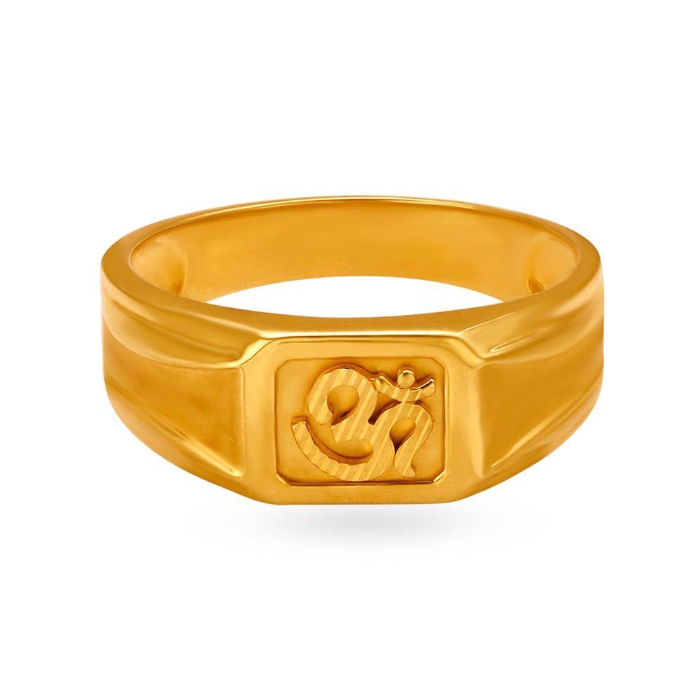 Suave 22 Karat Gold Om Ring,,hi-res image number null