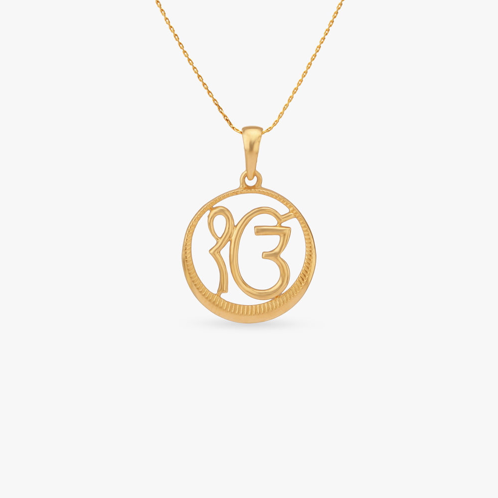 Sacred Ik Onkar Gold Pendant,,hi-res image number null