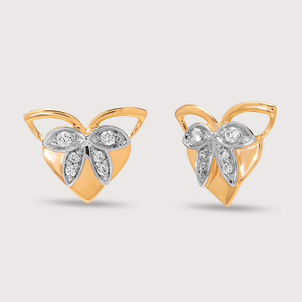 Ballet of Heart 14KT  Gold & Diamond Stud Earrings,,hi-res image number null