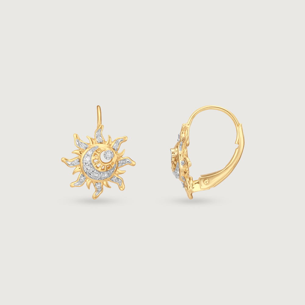 Solar Radiance Diamond Hoop Earrings,,hi-res image number null