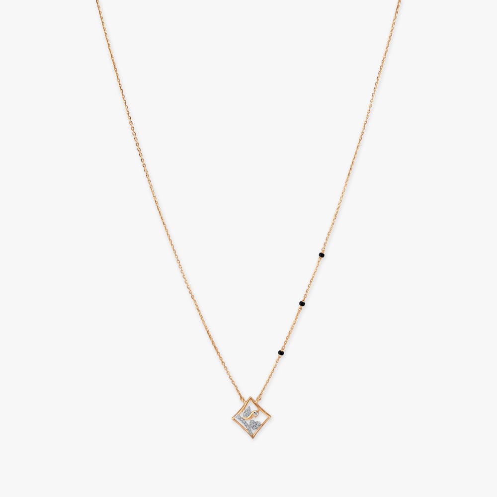 Sleek Geometry Diamond Mangalsutra,,hi-res image number null