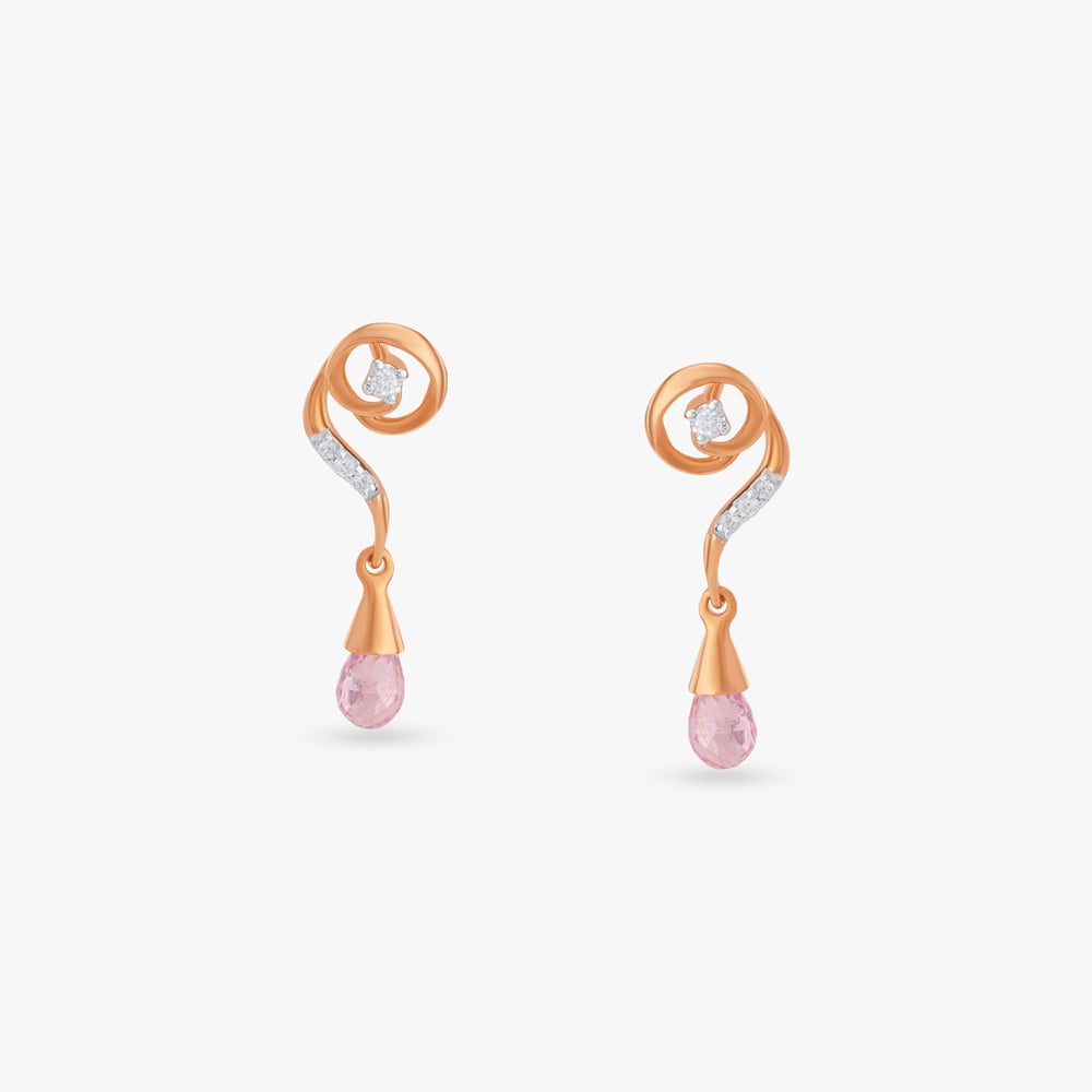 Swirl Drop Diamond Drop Earrings,,hi-res image number null