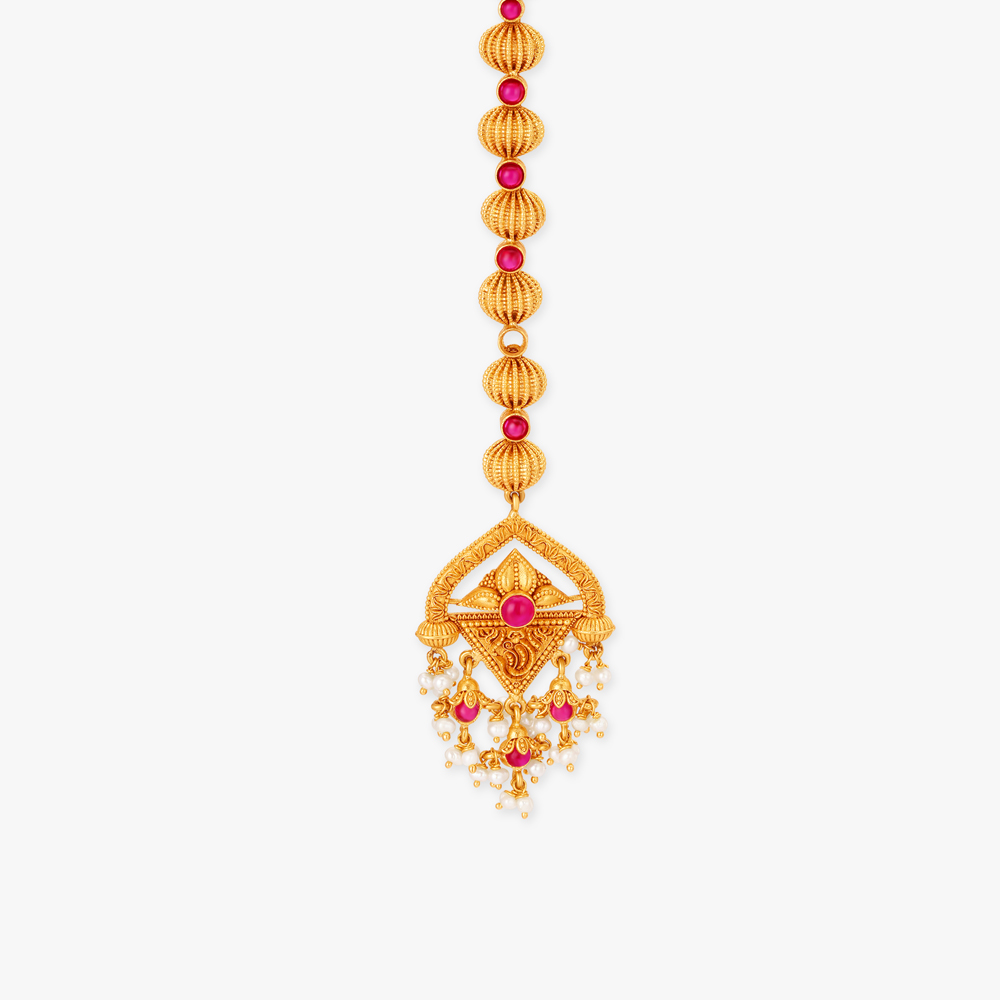 Ornamental Warangal Inspired Maang Tikka,,hi-res image number null