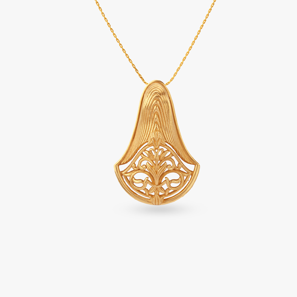 Floral Symphony Gold Pendant and Earrings Set,,hi-res image number null
