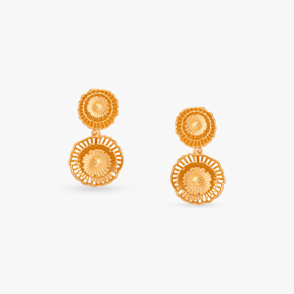 Majestic Marigold Gold Pendant and Earrings Set,,hi-res image number null