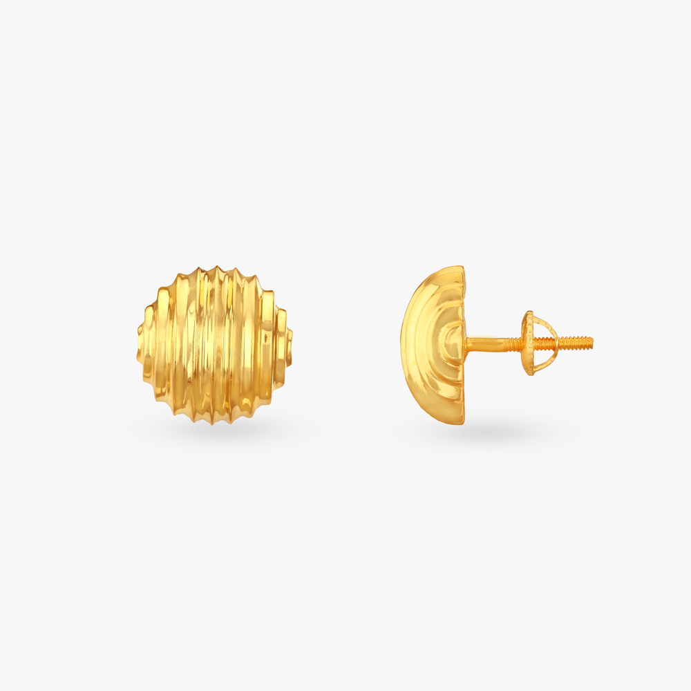 Honeycomb Glow Gold Stud Earrings,,hi-res image number null