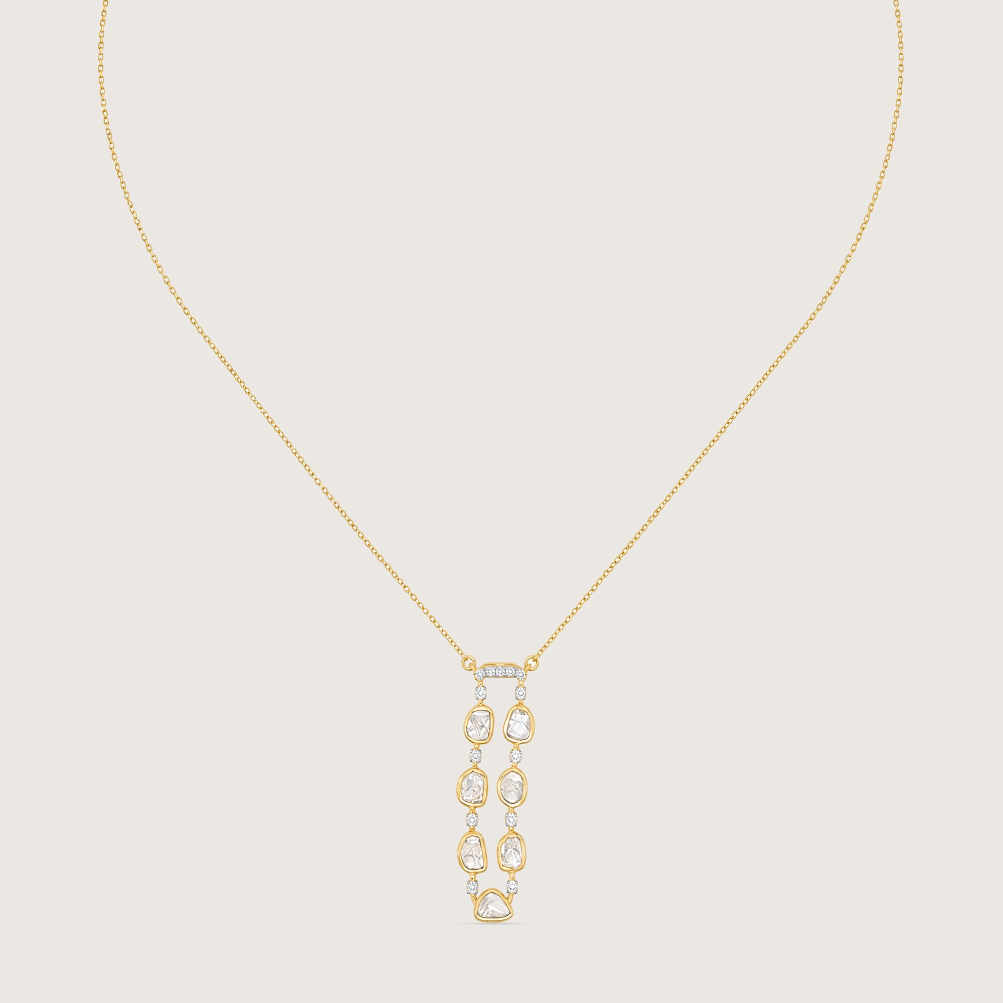 Elegant Cascade Polki Diamond Necklace,,hi-res image number null