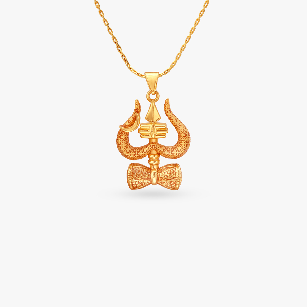 Trishul Harmony Gold Pendant,,hi-res image number null