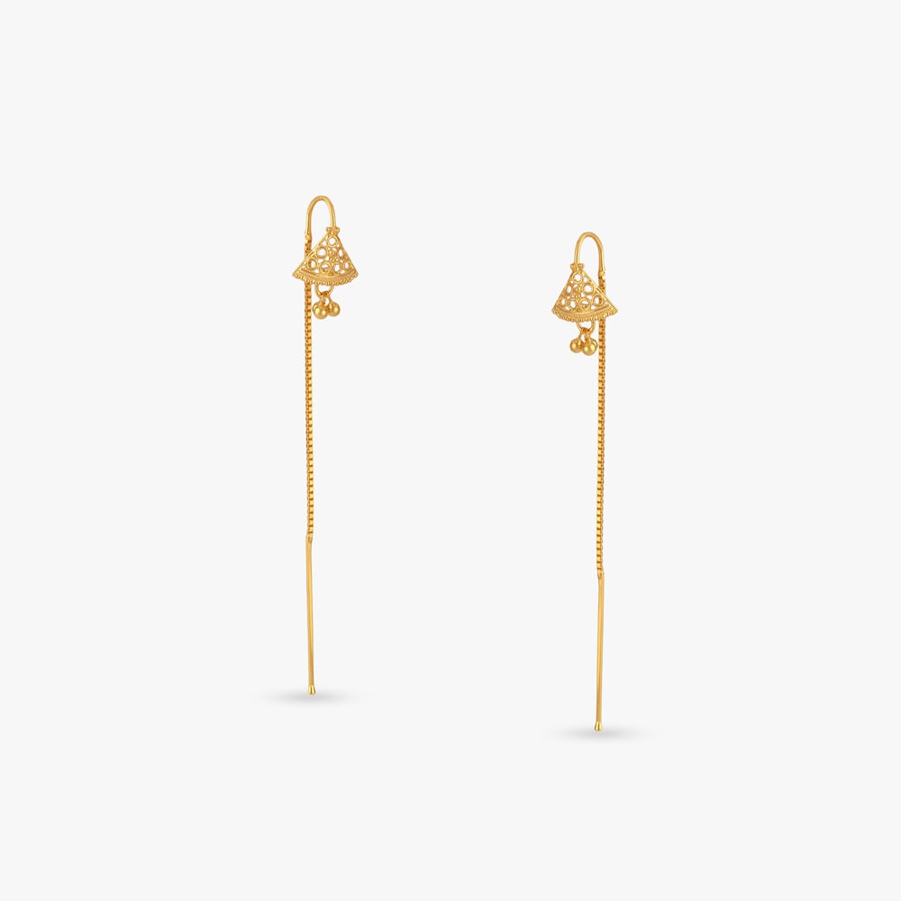 Lattice Canopy Gold Hoop Earrings,,hi-res image number null