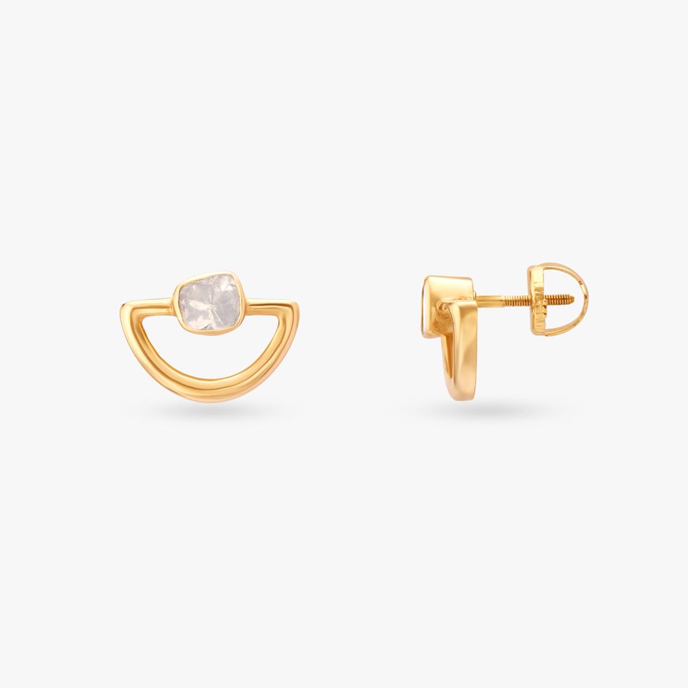 Half Moon Stud Earrings,,hi-res image number null