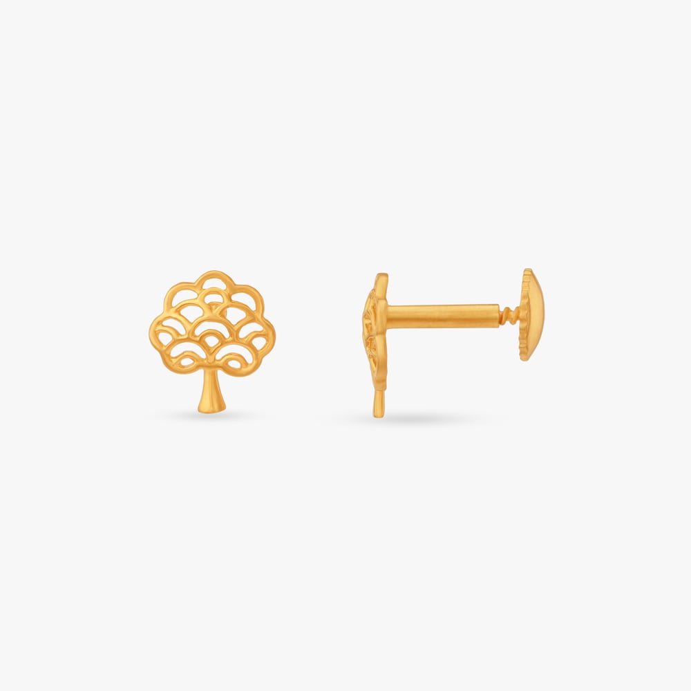 Tree of Dreams Gold Stud Earrings for Kids,,hi-res image number null
