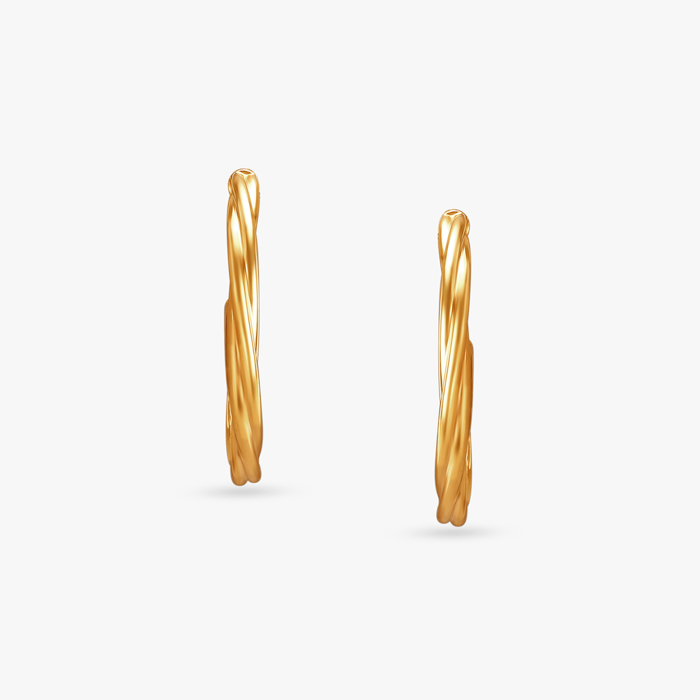 Refined Twist Gold Hoop Earrings,,hi-res image number null