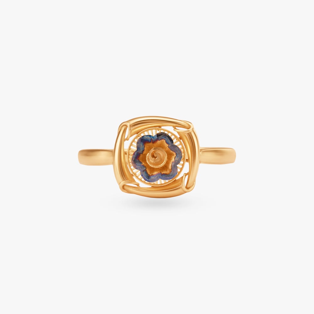 Bloom Square Gold Ring,,hi-res image number null