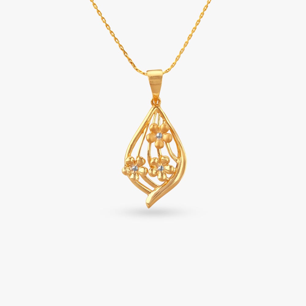 Bloom Teardrop Gold Pendant,,hi-res image number null