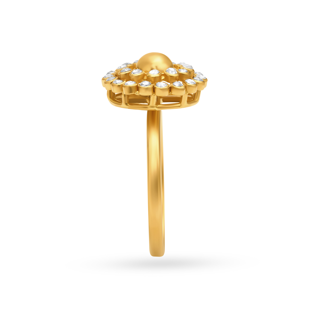 Fascinating Floral Gold Finger Ring,,hi-res image number null