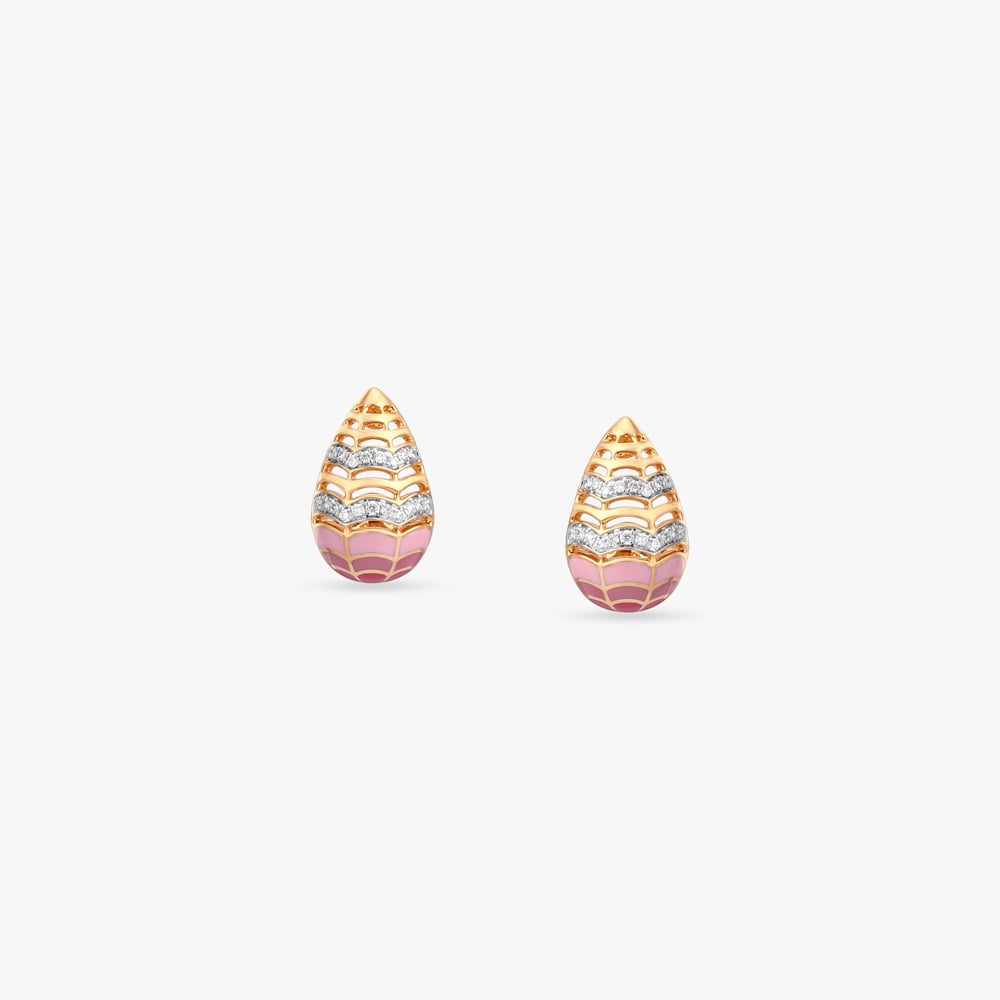Blush Wave Diamond Hoop Earrings,,hi-res image number null
