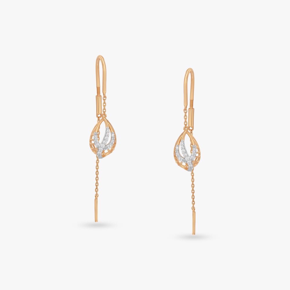 

Fluid Veil Diamond Drop Earrings