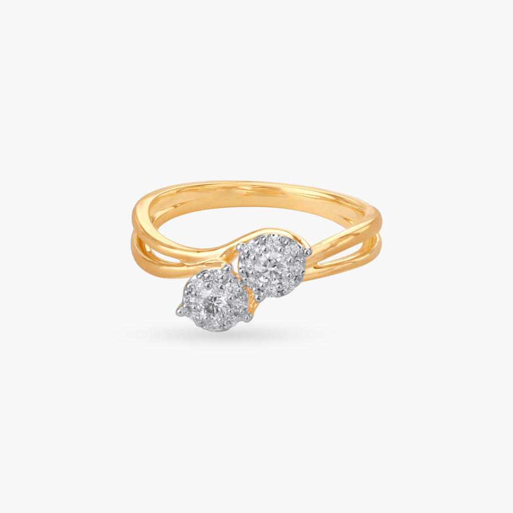 Graceful Dual Diamond Finger Ring,,hi-res image number null